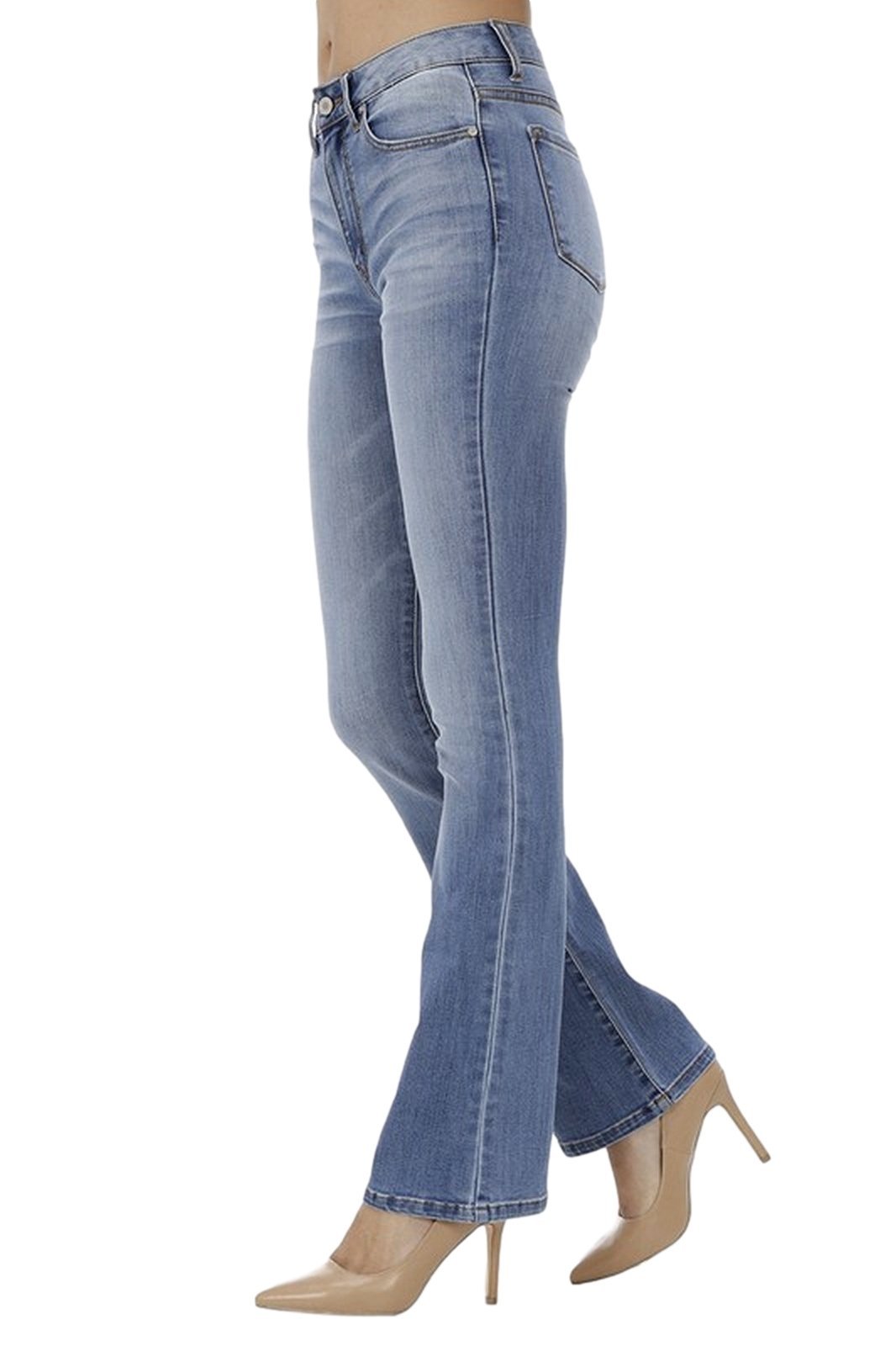 KanCan High Rise Button Fly Super Stretch Bootcut Petite Dark Wash Jean | Beautiful Soul Boutique
