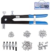 Toprema 126pcs Rivet Nut Tool Kit Set Blind Rivet Nut Hand Riveter Wrench Threaded Insert Rivnut Nutsert M3/M4/M5/M6/M8