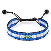 Nicaragua Flag Beaded Bracelet, Adjustable, Boho Style Rope Bracelet for Women, Men
