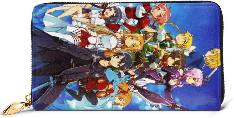 Amazon 人気ランキング ソードアート オンライン 4 男女通用金属ジップレザー財布 長財布プレミアムレザーと おしゃれ 大容量多機能 男女共用高級おしゃれな 無地 シンプル快適で丈夫な防水レザー Ewyuwer メンズバッグ 財布