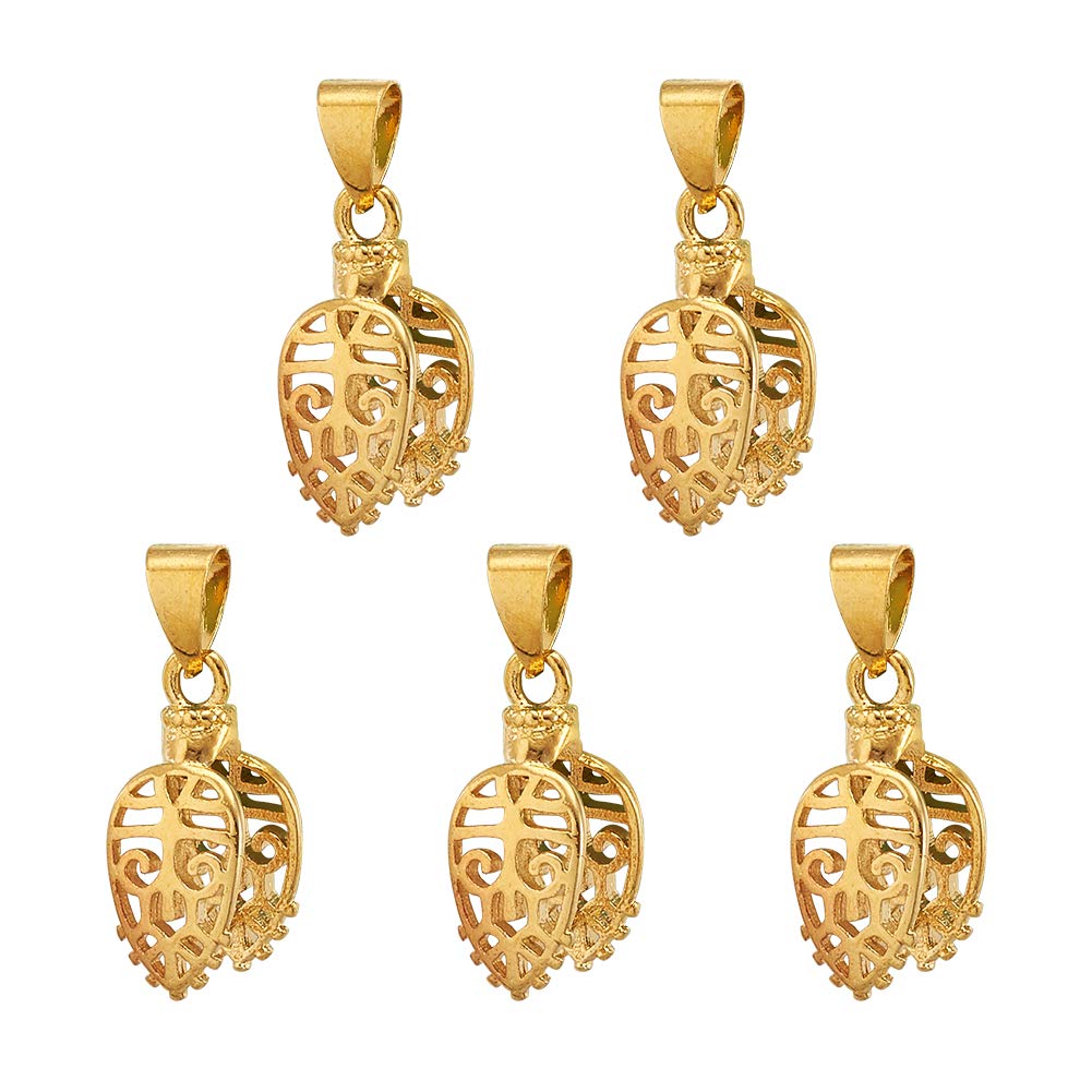 Craftdady 50pcs Golden Pinch Clip Bail Clasp Dangle Charm Bead Pendant Connector Findings for Jewellery Making