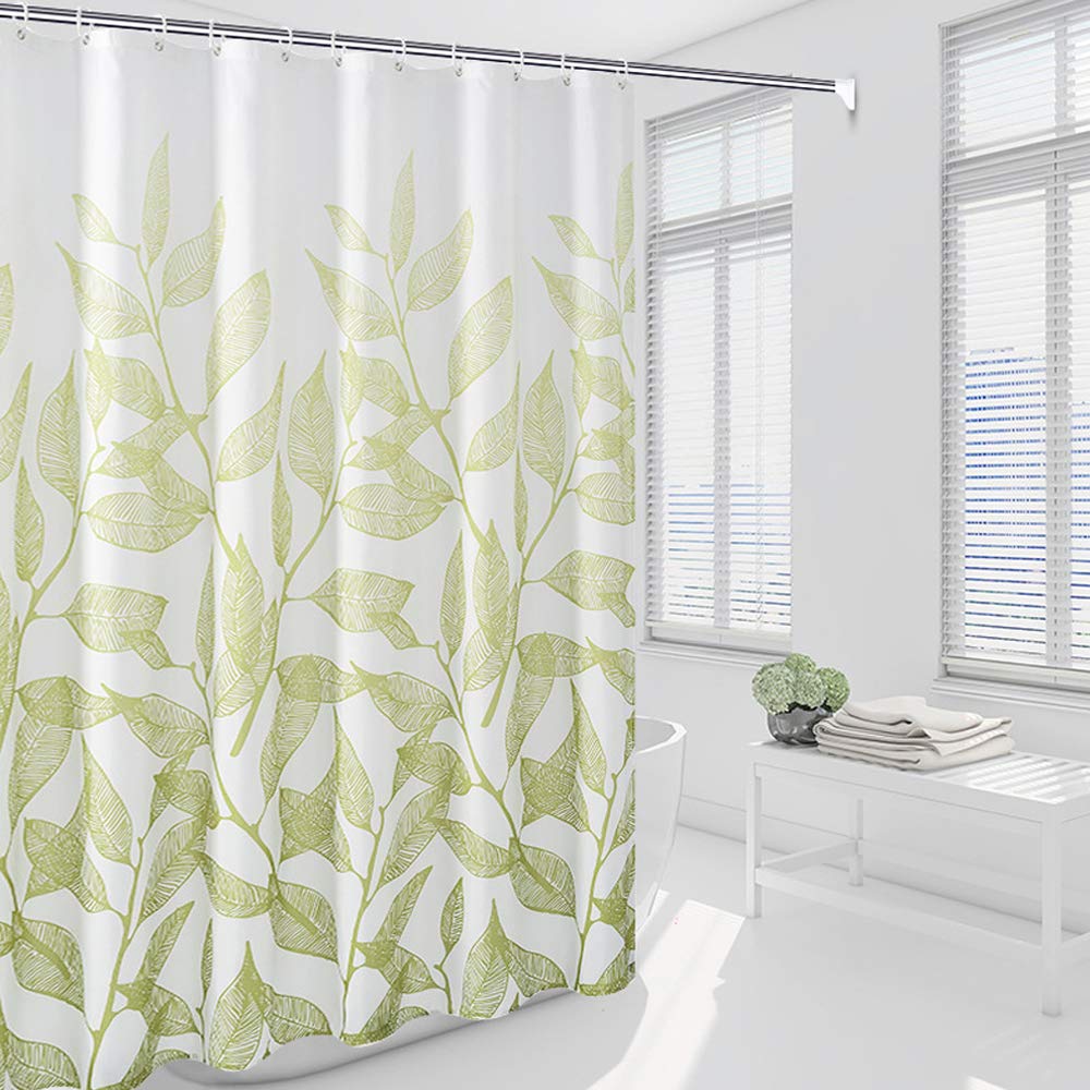 mefound Shower Curtain Waterproof & Mould Resistant Premium Hotel Quality Polyester Bathtub Curtain Weighted Hem & Rust-Proof Grommets 180 x 180 cm with 12 Hooks