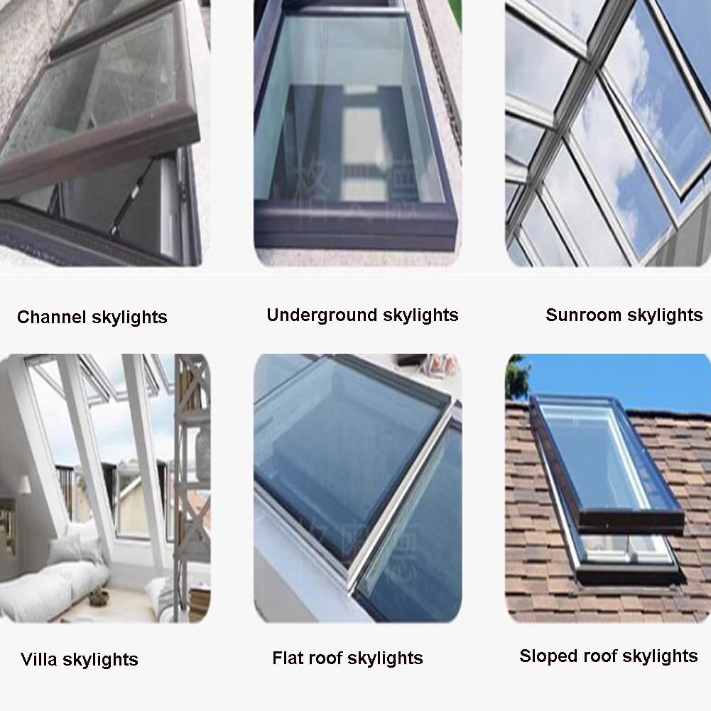 Electrical Skylight With Manual Venting | 21.7x33.5in Clear Roof Window | Aluminum Alloy Frame For Attic, Shed, Sun Room