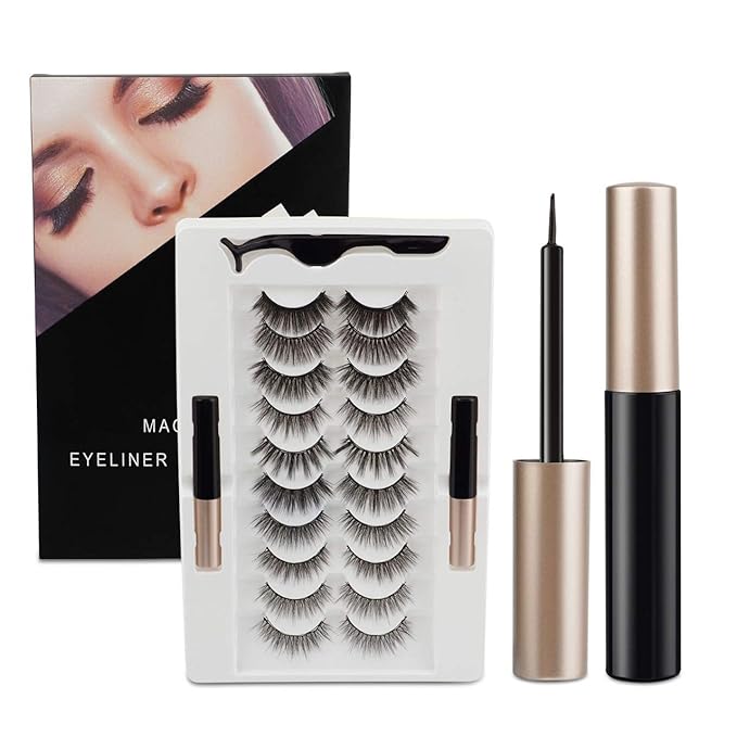 Eyelashes with Eyeliner Kit, Upgraded
