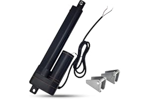JQDML 6 Inch 6" Stroke Linear Actuator IP65 Waterproof Heavy Duty 12V 3000N/660lbs Maximum Lift with Mounting Brackets for Recliner TV Lift Coop Door Solar Tracker