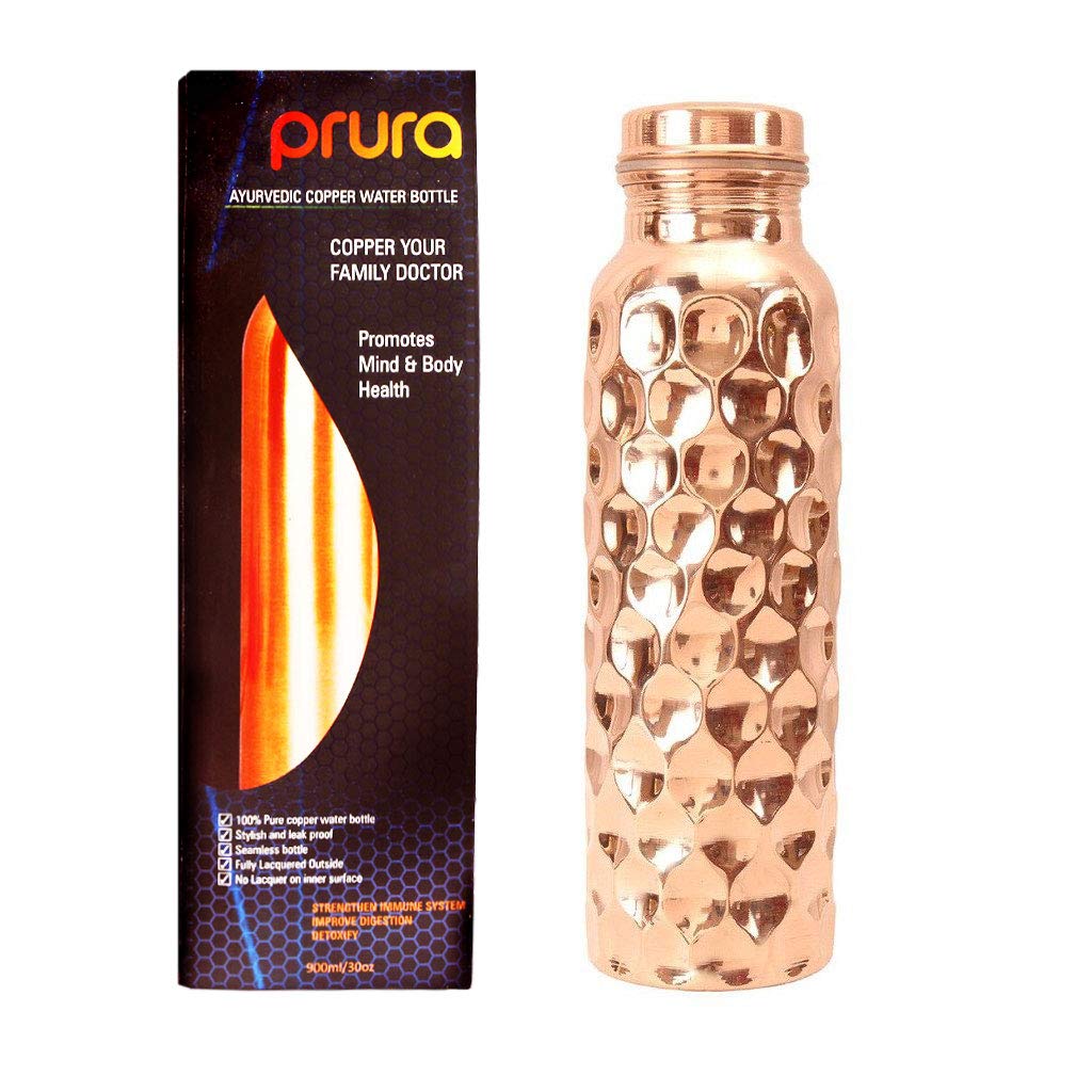 Buy PRURA Copper Water Bottle Diamond Regular Pure Copper Bottle Yoga