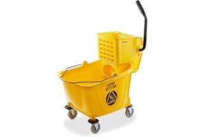 Dryser Commercial Side Press Wringer Combo Mop Bucket, 33 Quart, Yellow