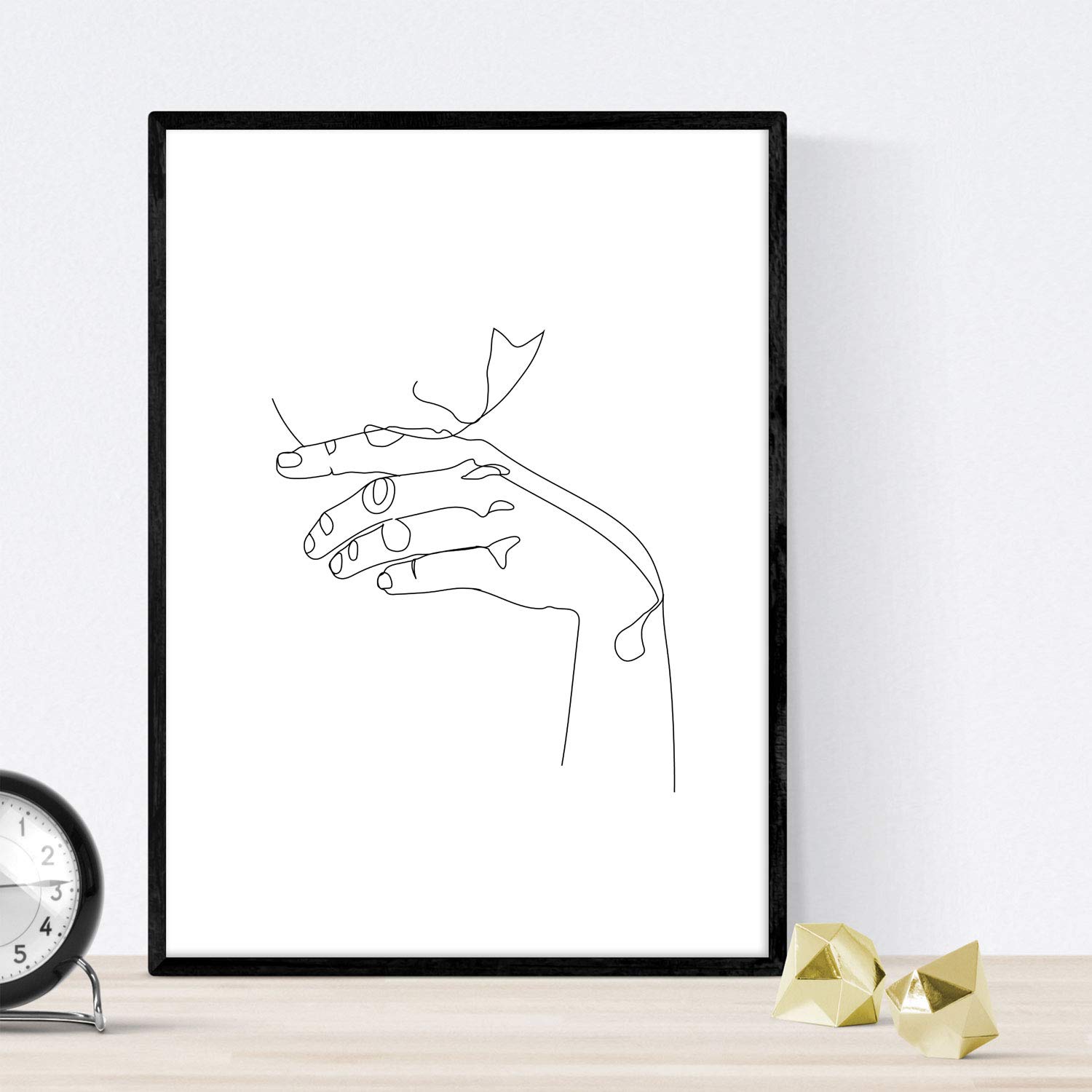 Nacnic Posters drawings and sketches to a line. Print Nordica Women's dreamy. Box to a single stroke. A3 size