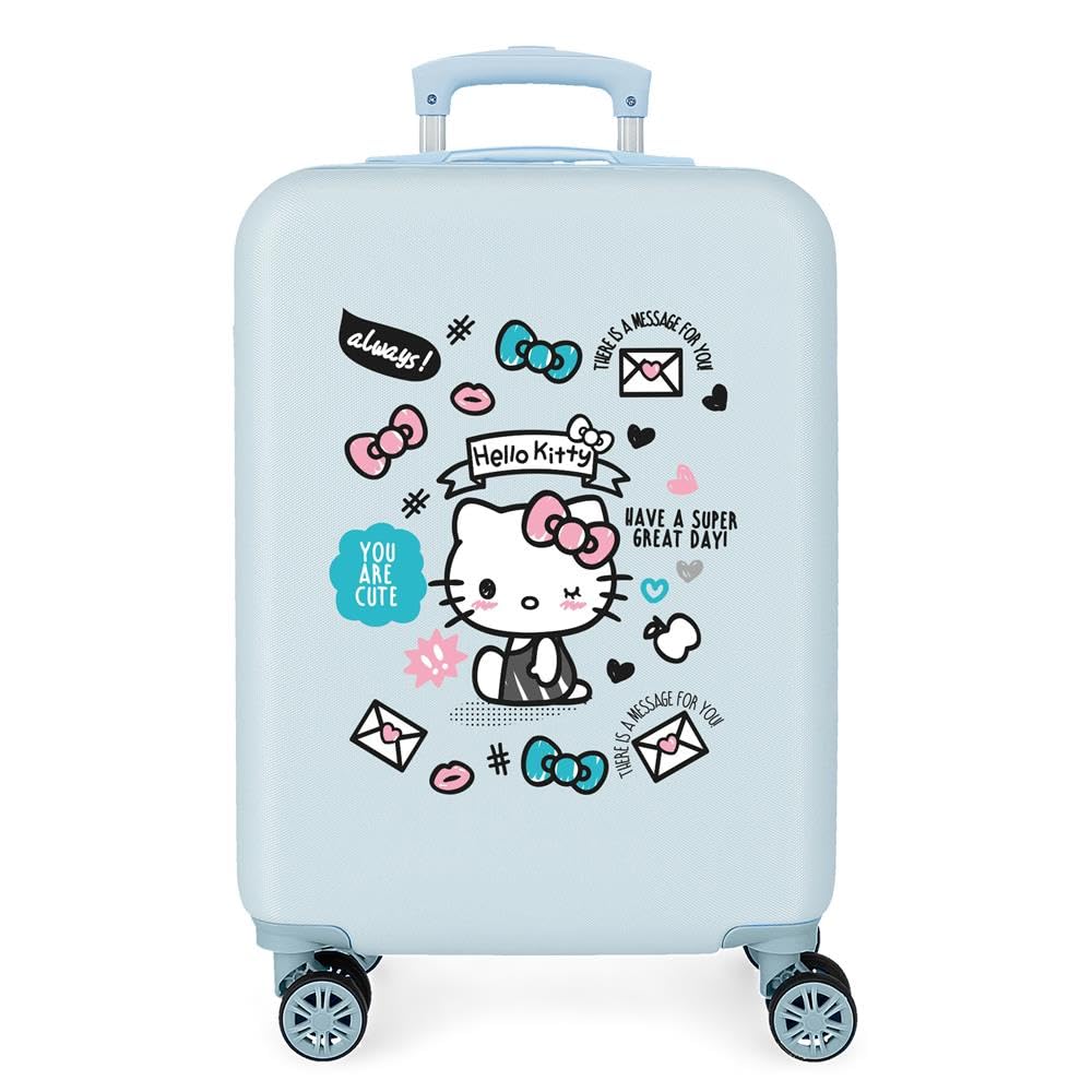 Hello Kitty You are Cute Blue Cabin Suitcase 38x55x20 cm Rigid ABS Combination lock 35 Litre 2.3 Kg 4 Wheels Hand Luggage