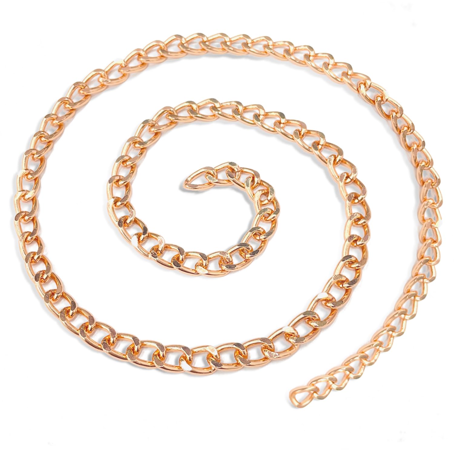 16.4 Feet/5m Aluminum Curb Chains Chain for Jewellery Making Twisted Links Cross Cable Chains Twisted Metal Chain for Jewellery Necklaces Belt Jeans or Bag Hanging Chain DIY