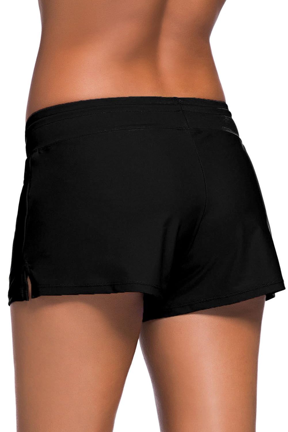 boldgal women's bathing costume swim shorts (black)