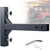 CROSSHIP Hitch Mount Flagpole Holder&Sunshade Umbrella Holder - Powder Coated, Anti-Rust Drainage Hole, Fits Standard 2" Trailer Hitch, Compatible with Jeep, Truck, SUV, RV, Pickup (Single Falgpole)