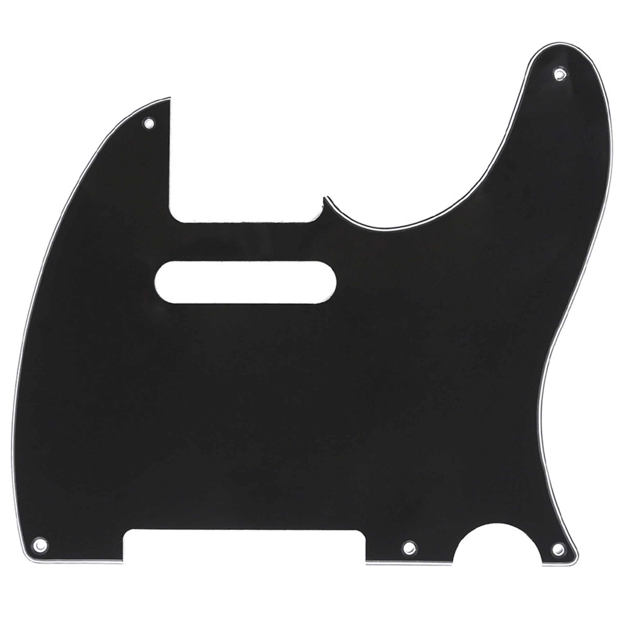 Musiclily 5 Hole Vintage Tele Pickguard for Fender American/Mexican Made Standard Telecaster Style Electric Guitar, 3Ply Black