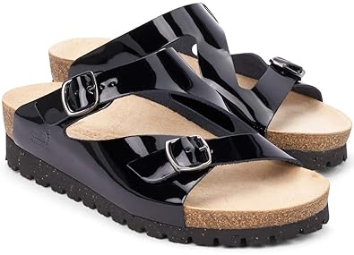 mephisto black patent leather sandals