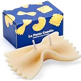 CabyGift Funny Farfalle Pasta Noodle Candle – Creamy Vanilla Scented Soy Wax Candle, Food-Shaped Gag Gift for Chefs & Food Lo