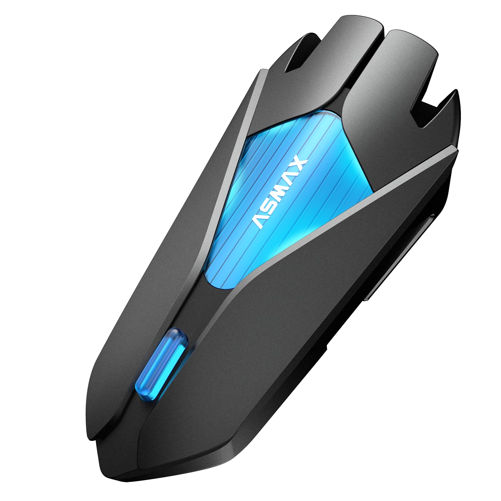 ASMAX Z1 Motorcycle Headset, Motorbike Intercom for 10 Riders, Helmet Bluetooth Headset with Voice Control, Mesh Communication Systems with Universal Pairing/Music Sharing, Single Pack