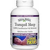 Natural Factors - Stress-Relax Tranquil Sleep, 5-HTP, Suntheanine & Melatonin, 120 Chewable Tablets