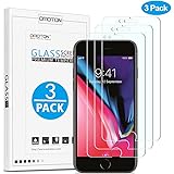 OMOTON [3 Unidades] Protector Pantalla iPhone 7 Plus iPhone 8 Plus Cristal Templado [2.5d Borde] 9H Dureza, Sin Burbujas