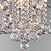DINGGU Modern 6 Lights Chrome Finish Crystal Chandeliers Flush Mounted Pendant Ceiling Light for Dining Room