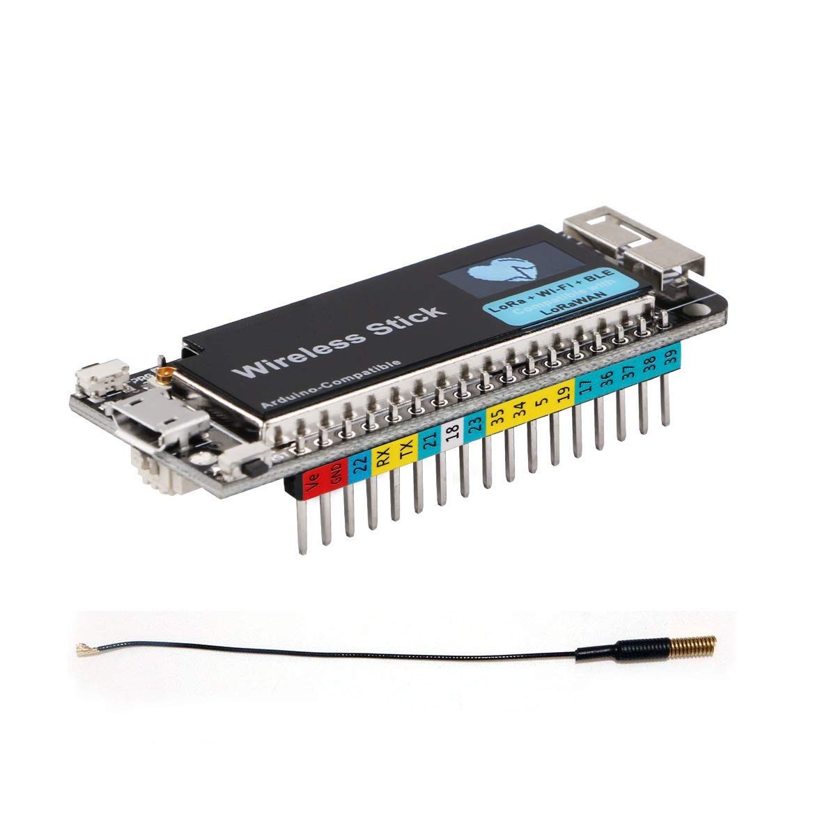 DollaTek ESP32 Wireless Stick Lora+WIFI+BLE Development board with 0.49 inch OLED display screen SX1276 Module For Arduino 433MHz - 470MHz