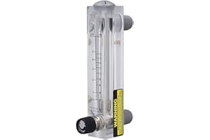Liquid Meter, Panel Type Acrylic Transparent Adjustable Fluid Meter ZG1/4inch Female Thread Water Liquid Inline Flowmeter, 0.