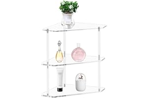 Tasybox Corner Shelf 2 Tier Bathroom Counter Organizer Acrylic Countertop Corner Shelves for Bathroom Kitchen Office Vanity Makeup Spice