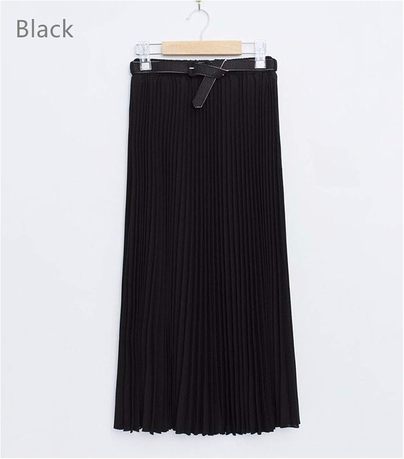 Long Pleated Skirts Womens Chiffon Elastic Waist Tulle Maxi Skirt with