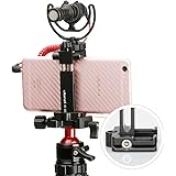 Ulanzi ST-03 Metal Smart phone Tripod Mount with Cold Shoe Mount and Arca-Style Quick Release Plate for iPhone 7 Plus Samsung HuaWei,Cell Phone Tripod Holder Clip Adapter for JOBY GorillaPod (Black)