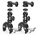 SMALLRIG Super Camera Clamp Mount 2-Pack, Double Ball Head Magic Arm Adapter, Fence/Desk/Tripod Mount for Monitor/Light/Camera, for Insta360, for Gopro, for Osmo Pocket 3, 5321