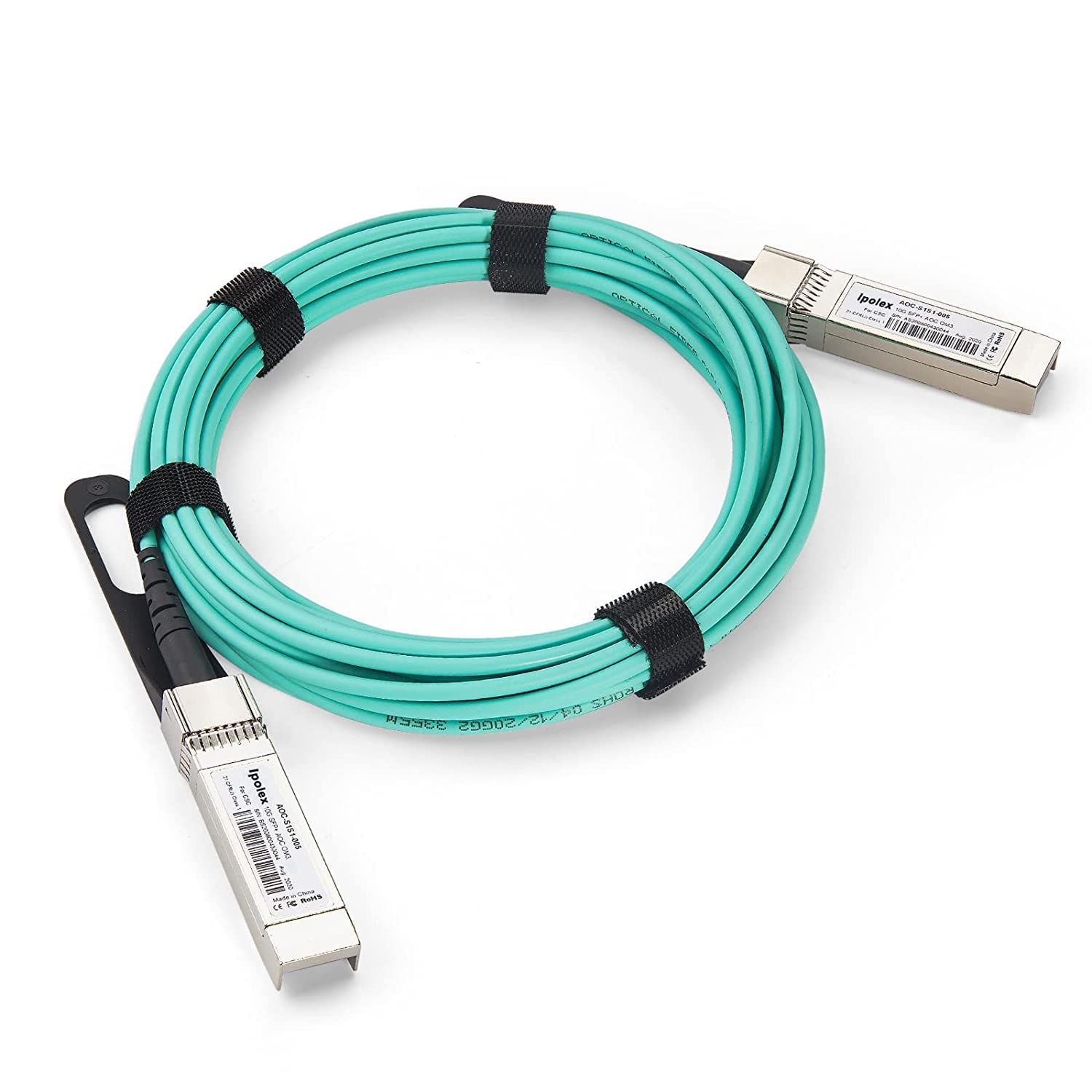 ipolex 10G SFP+ AOC Cable - 10GBASE Active Optical Cable, OM3 MMF Direct Attach Fibre Optic Cable with SFP+ connectors, for Cisco SFP-10G-AOC5M, Ubiquiti UniFi, Mikrotik, D-Link etc. 5-m (16-ft)