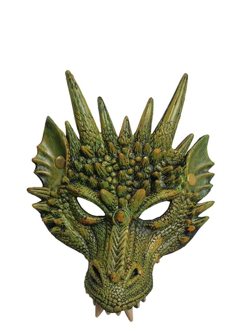 Fiestas Guirca - Dragon Crescent Mask Adult Unisex, Green, 2414