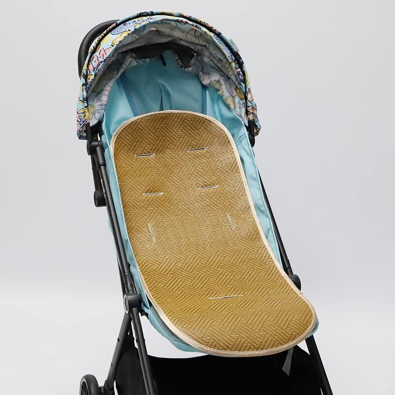 Baby Stroller Summer Seat Liner Breathable Cooling Pushchair Cushion Seat Pads Universal Pram Insert Pad Cool Rattan Pushchair Seat Covers for Pram Buggy Baby Carriage Washable Infant Pushcar Seat Mat
