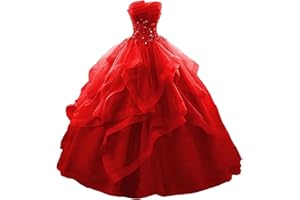 Fair Lady Prom Dress Long Ruffles Ball Gown Quinceanera Dresses Strapless Lace Tulle Beaded Princess Evening Dress