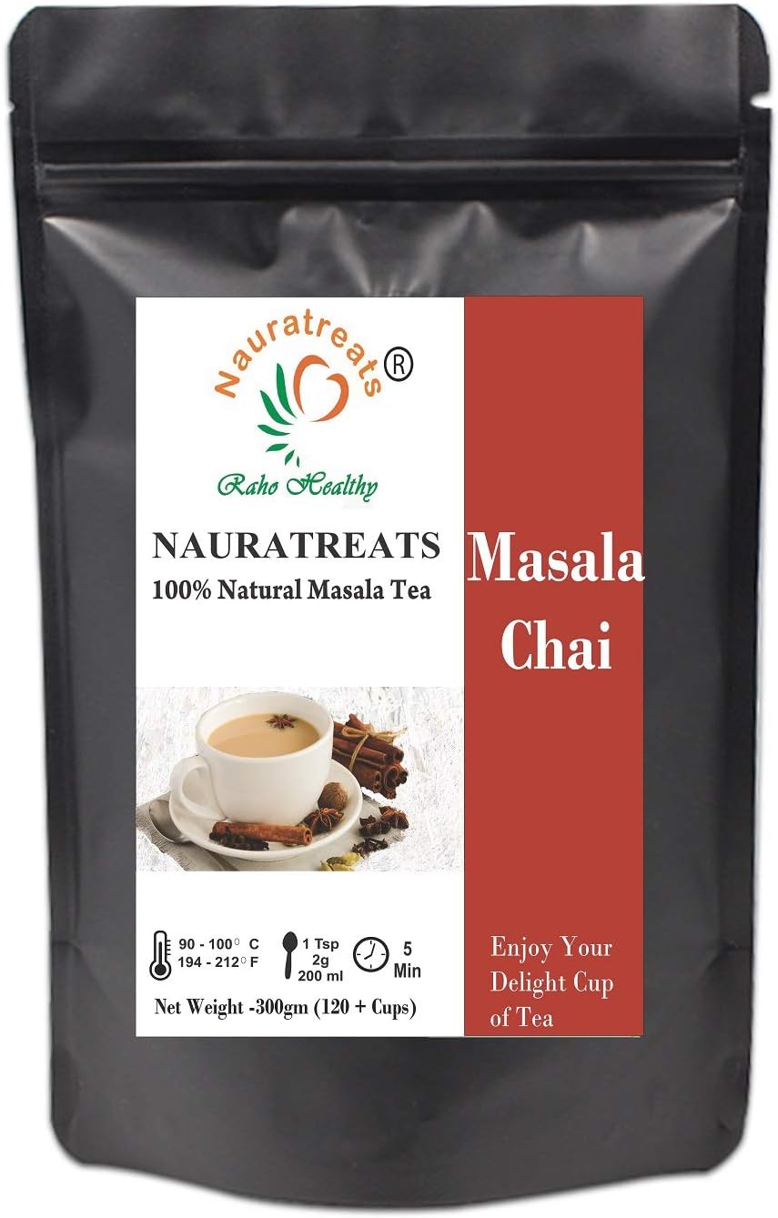 Nauratreats Raho Healthy Assam Masala Tea | Chai with Natural Spices Cinnamon, Clove, Cardamom,Nutmegs Black Pepper- 300 Gm(Makes 140+ Cups)