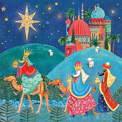 Museums & Galleries Pack of 5 Artistic Christmas Cards 'We Three Kings' - 5 Cards of 1 Attractive Design