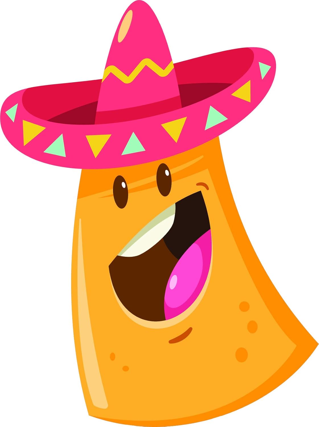 Amazon Com Cute Silly Nacho Chip Cartoon Emoji Vinyl Sticker 12 Tall Mariachi Chip Automotive