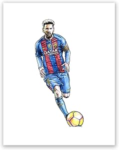 AtoZStudio A52 Lionel Messi Poster // Art Print // Soccer Wall Decor // Football Player // Famous Picture // Barcelona Fan Gift // Sport (8x10)