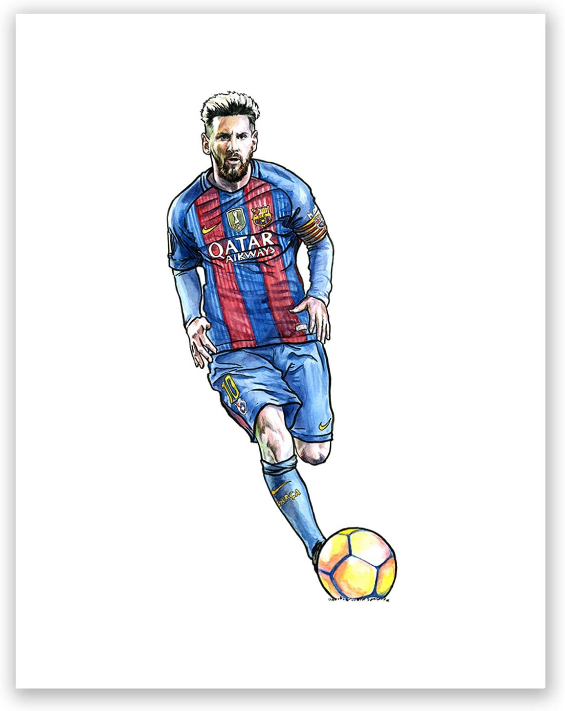 AtoZStudio A52 Lionel Messi Poster // Art Print // Soccer Wall Decor // Football Player // Famous Picture // Barcelona Fan Gift // Sport (11x14)