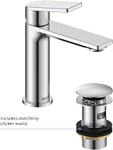 Bristan Frammento Eco Start Basin Mixer Tap with Clicker Waste Chrome view 2
