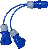 Spare2Go 16A Splitter Cable 240V 2 Way Hook Up Y Piece 2 x 16A Sockets Blue view 9