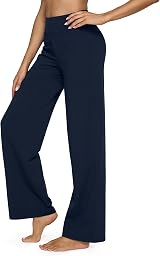 G4Free Yoga Pants with Pockets Wide Leg Trousers Women UK Dress Tall Dark Navy L view 6