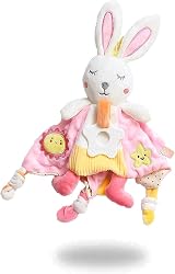 EAQ Baby Comforter with Teether Rabbit Crinkle Ears Soft Rattle 33x33 cm view 8