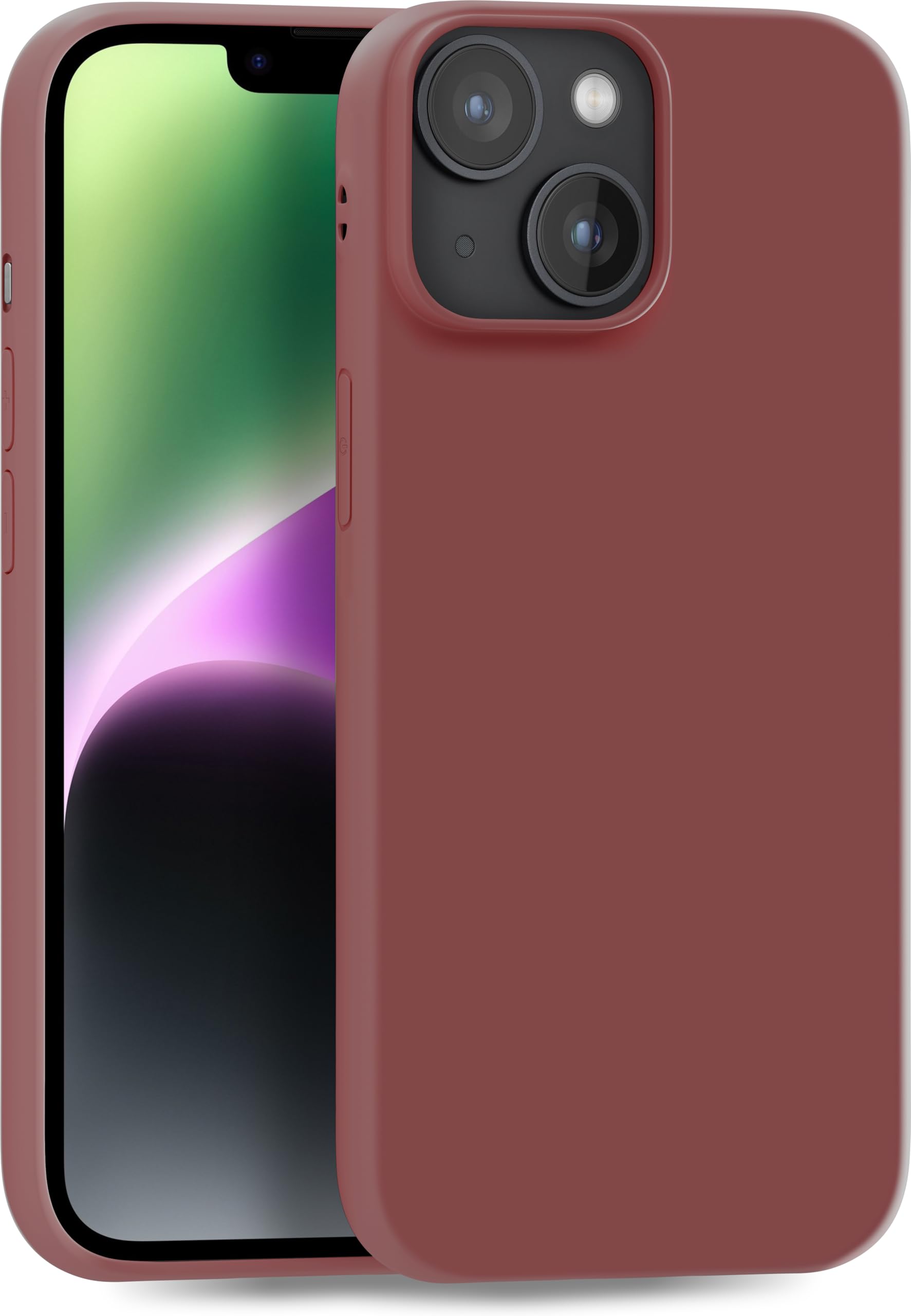 MyGadget TPU Case for iPhone 14 - [ Camera Protection & Anti Fingerprint ] - Silicone Cover with Soft Touch & Anti Scratch Shell - Brown