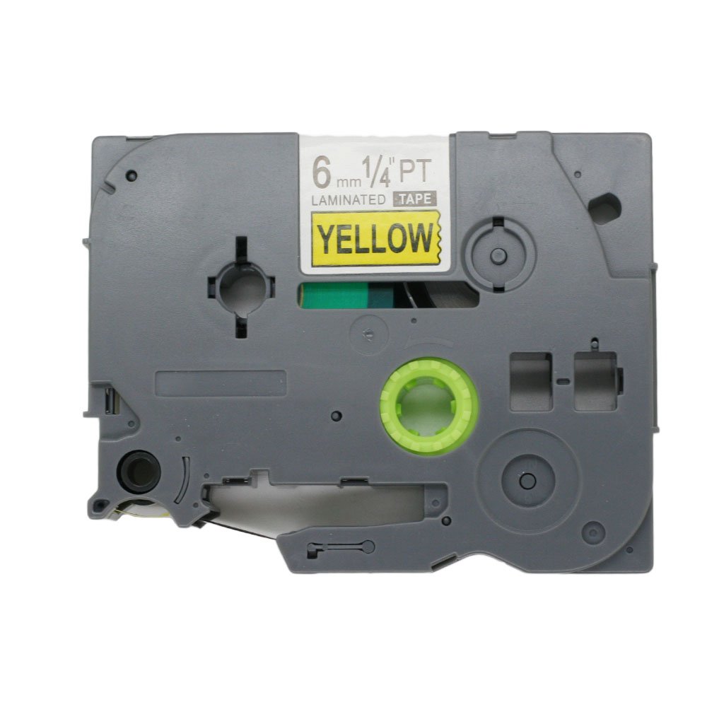 Fassport 1 Pack Black on Yellow Label Tape Compatible for Brother P-Touch TZ 611 TZe 611 6mm 1/4"