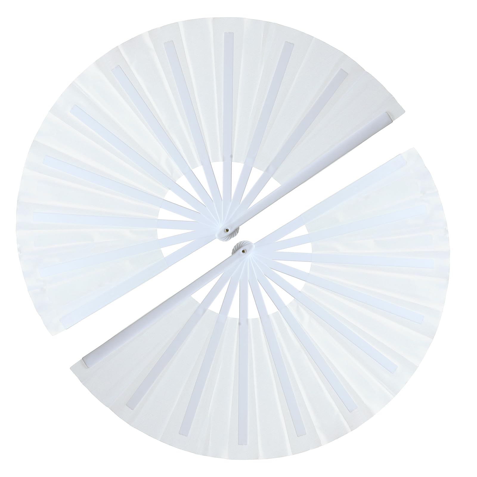 Photo 1 of **2 pack***GeGeYa 13inch Large Rave Fan Popping Fan Clacking Fans for Line Dancing,Hand Fans for Women Foldable,Boots on The Ground Fan,Portable for Outdoor,Wedding,Party,Decoration(White,2 Packs)