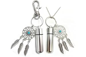 LAWNPG Dream Catcher Urn Necklace and Keychain Jewelry - Dream Catcher Cremation Necklace Jewelry - Ashes Necklace Jewelry - Memorial Jewelry -Dream Catcher - Cremains Necklace