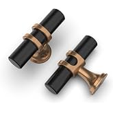 Asidrama 10 Pack Champagne Bronze and Matte Black Kitchen Cabinet Knobs Cabinet Hardware Zinc Knobs for Dresser Drawers