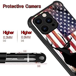 TnXee Compatible with iPhone 14 Pro Case,Deer Flag