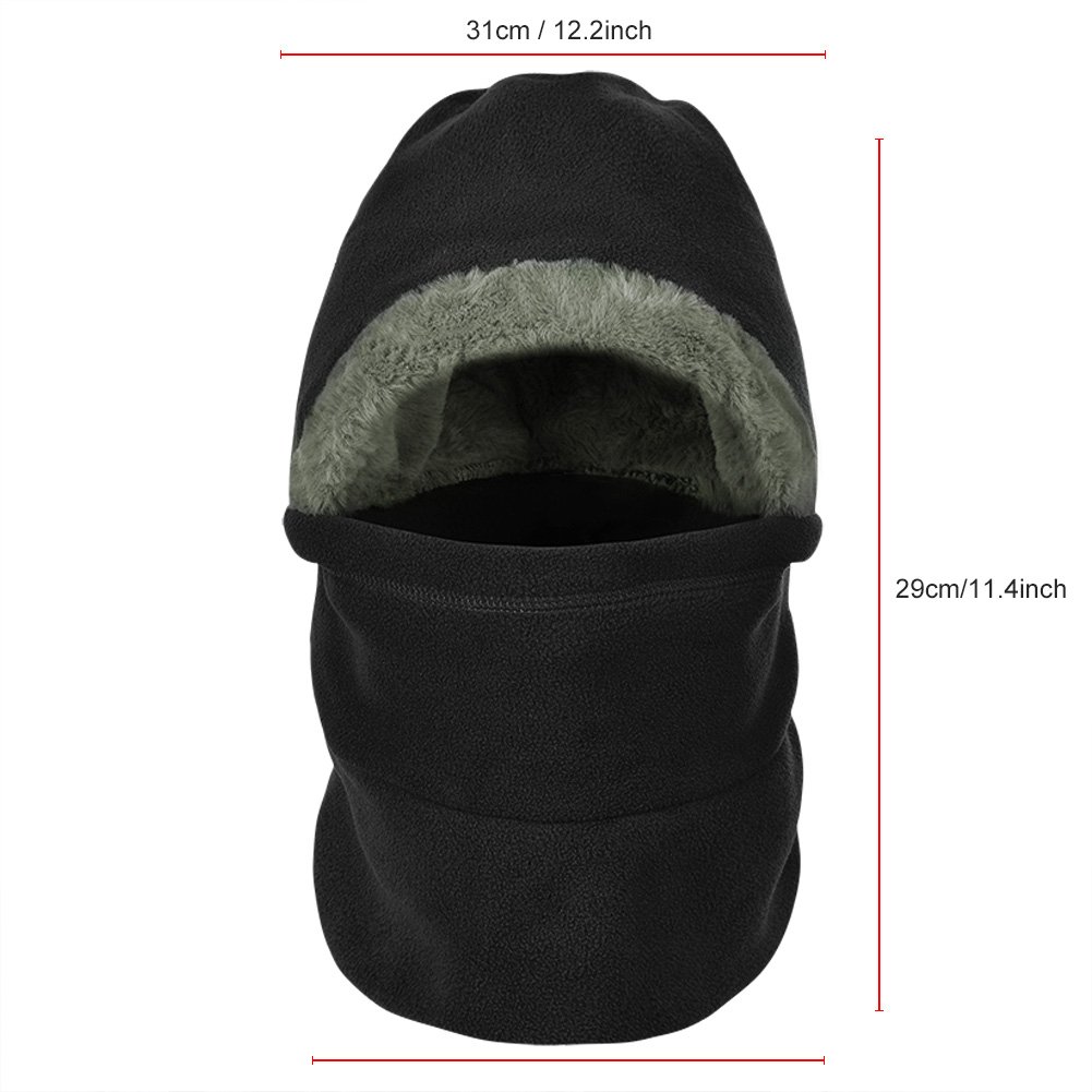 VBIGER Winter Warm Balaclavas Hat Neck Warmer Scarf Warmer Face Cover Balaclavas Skiing Cap for Men and Women (A-Black)
