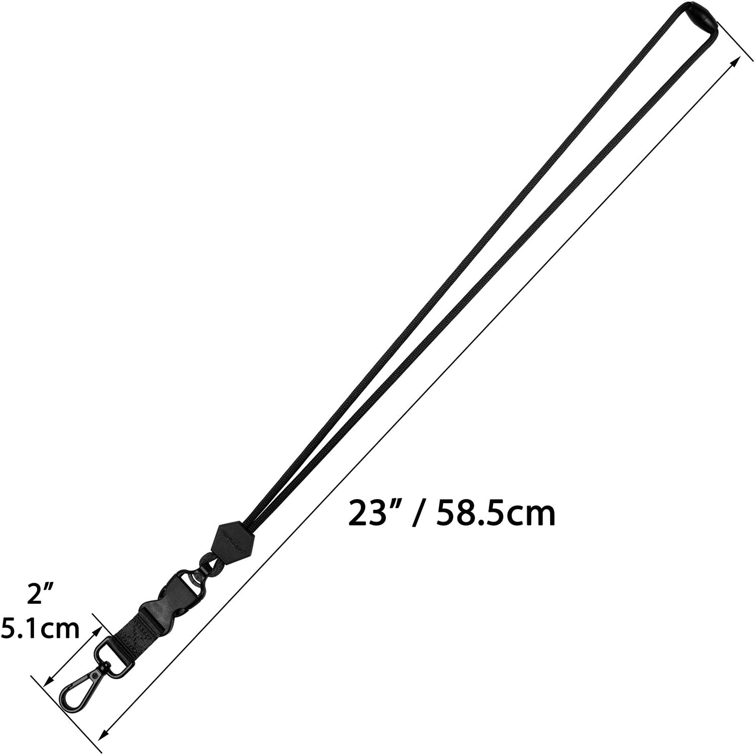 wisdompro 2 Pack of 23 inch Durable Round Cord Adjustable Lanyard with Safety Breakaway Buckle - Image 4